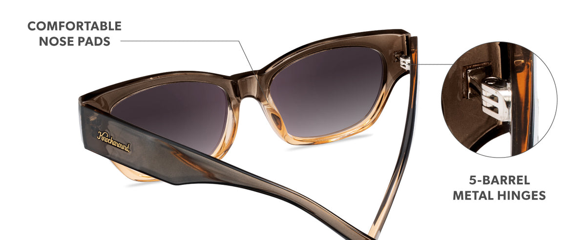Junipers Frame Features: comfortable nose pads, metal hinges