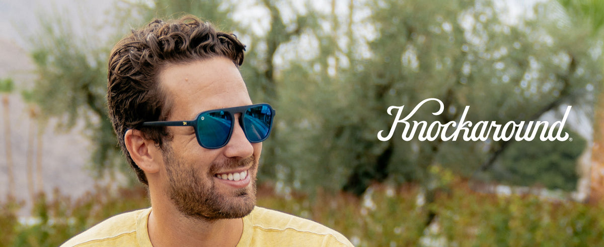 Pacific Palisades Knockaround Sunglasses. Photo features a men wearing Pacific Palisades sunglasses.