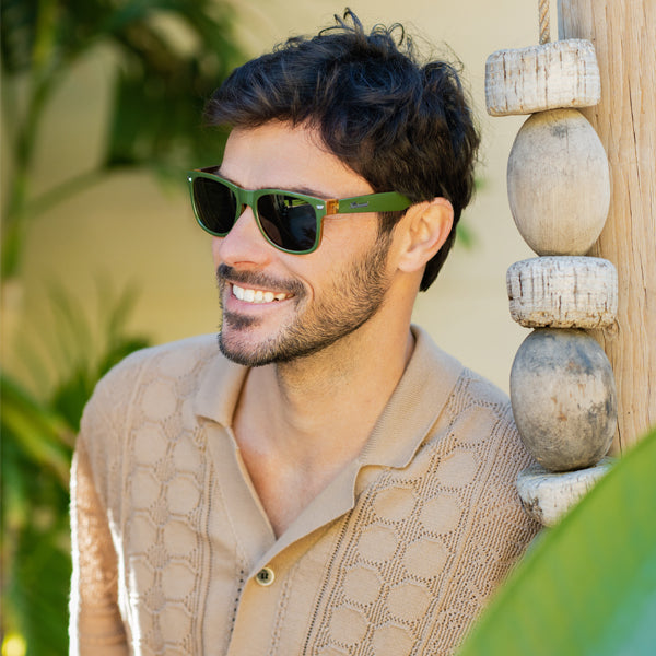 Man wearing Black on Black Seventy Nines Prescription Sunglasses