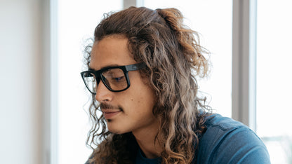 Man wearing Black on Black Torrey Pines Prescription Sunglasses with Clear Lens