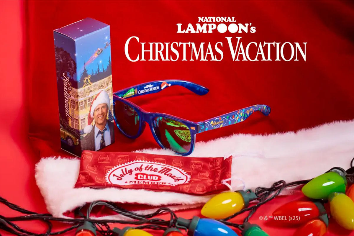 National Lampoon's Christmas Vacation Fort Knocks. Photographed with Christmas decorations, a Santa hat, and colored Christmas lights