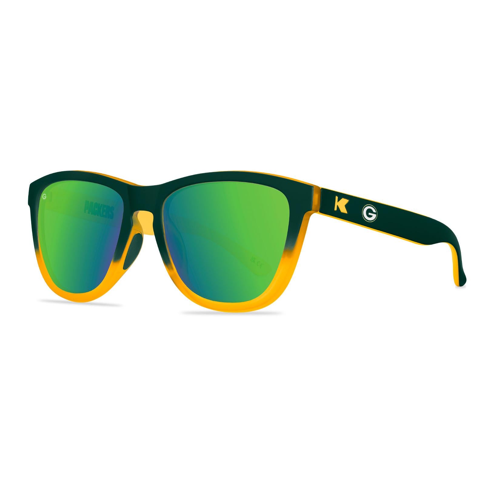 Knockaround and Green Bay Packers Premiums Sport Sunglasses,  Threequarter