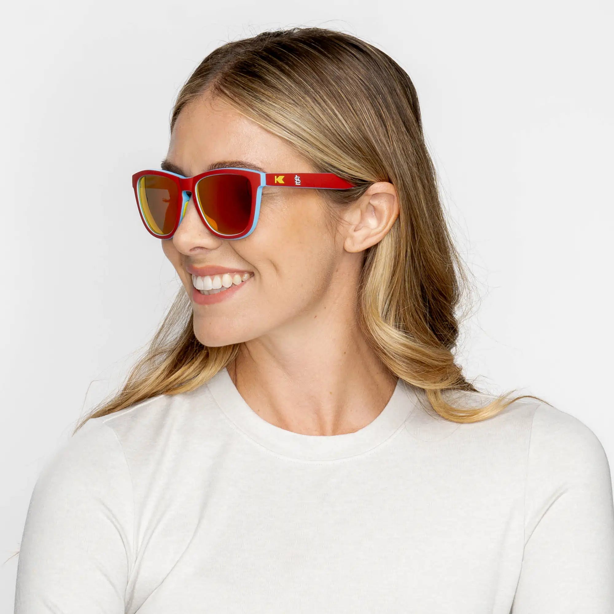 Women wearing St. Louis Cardinals Premiums Sport Sunglasses