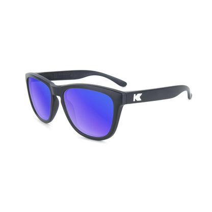 Knockaround Kids Sunglasses Black Frames with Blue Moonshine Lenses, Flyover