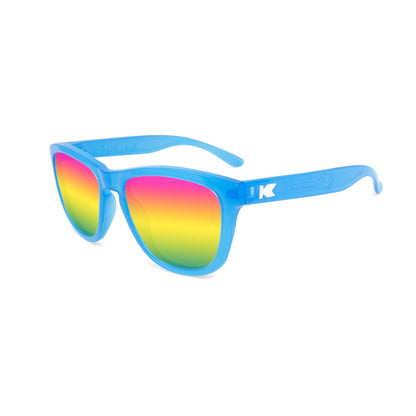 Kids Sunglasses with Glossy Blue Frame and Rainbow Lenses, Flyover