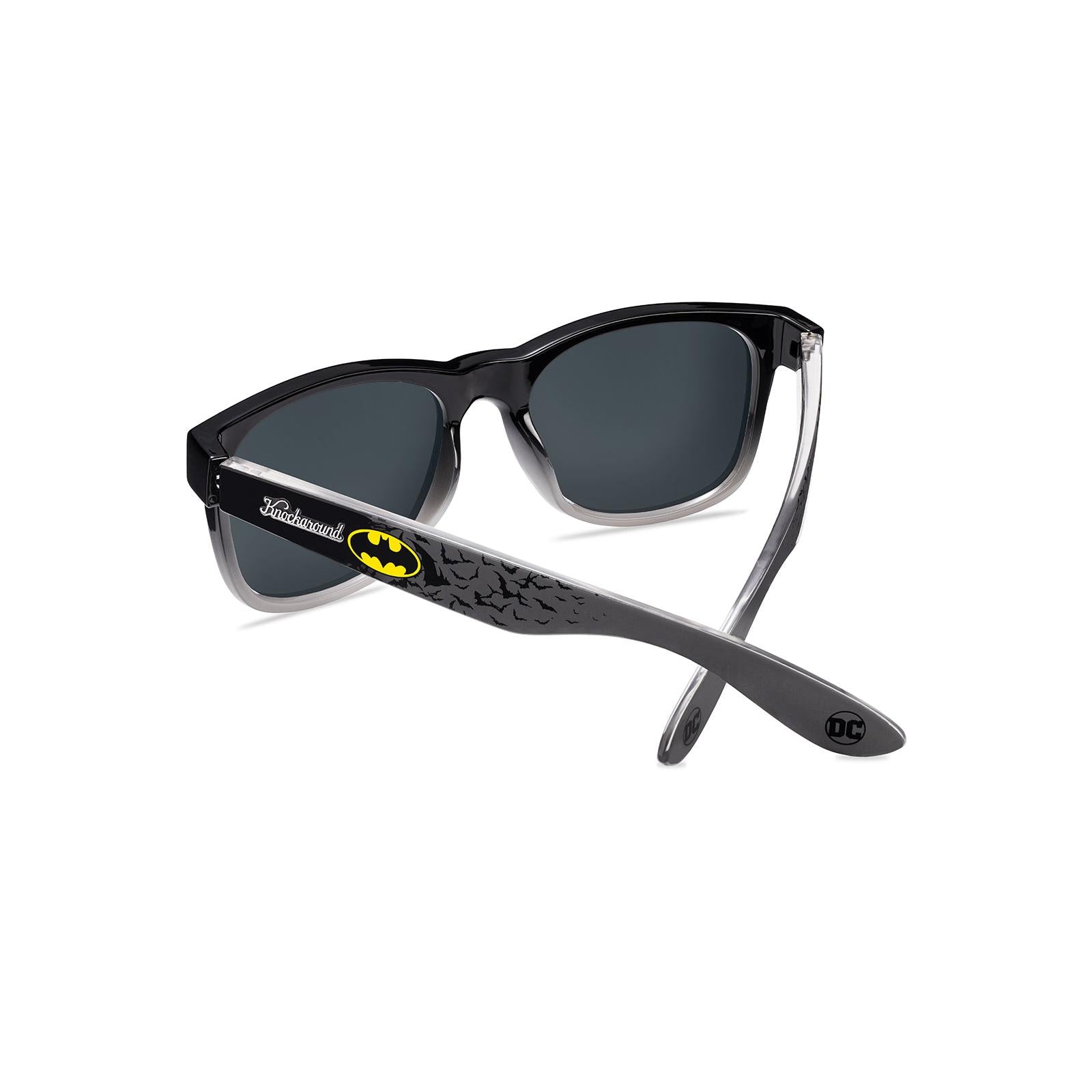 Knockaround Batman Fort Knocks Sunglasses with polarized silver lenses, back