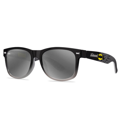Knockaround Batman Fort Knocks Sunglasses with polarized silver lenses, threequarter
