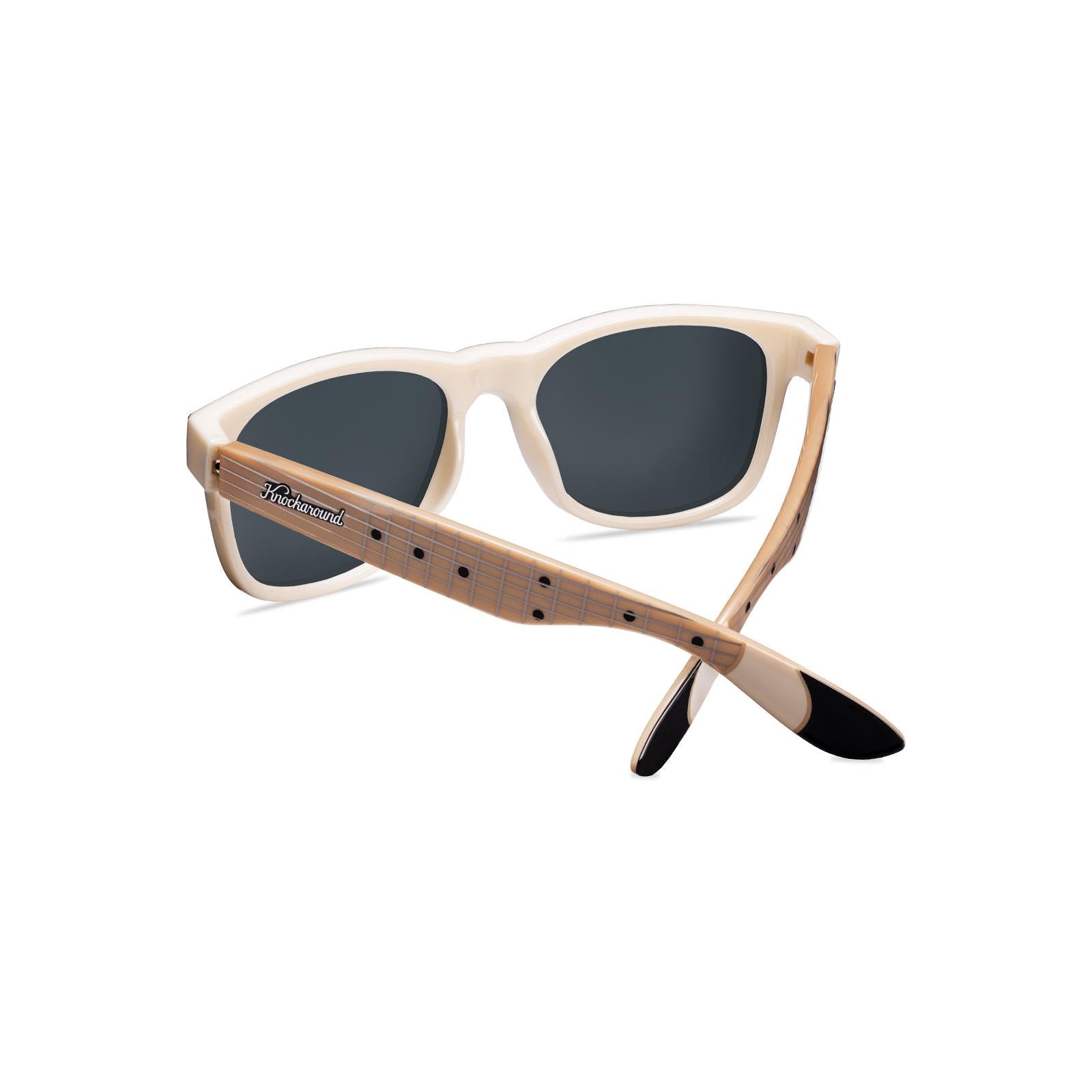 Knockaround and Fender® Black Stratocaster™ Fort Knocks Sunglasses with polarized grey lenses, back