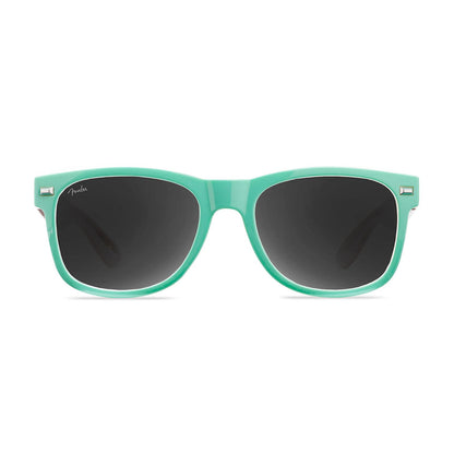 Knockaround and Fender® Surf Green Stratocaster™ Fort Knocks Sunglasses with polarized grey lenses, front