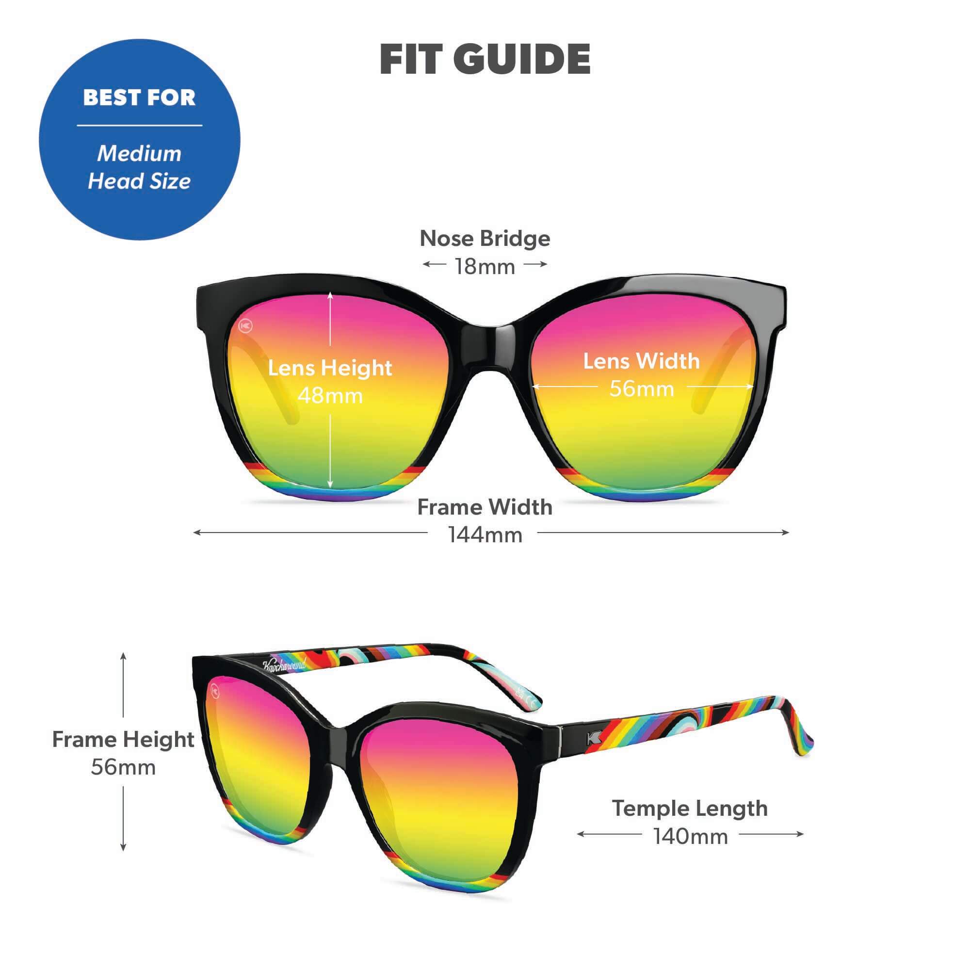 Rainbow on My Parade Deja Views Sunglasses, Fit Guide