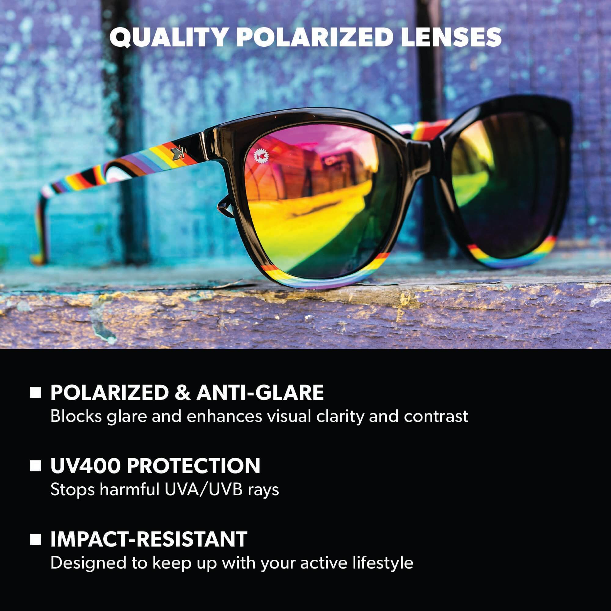 Rainbow on My Parade Deja Views Sunglasses, Lens Features