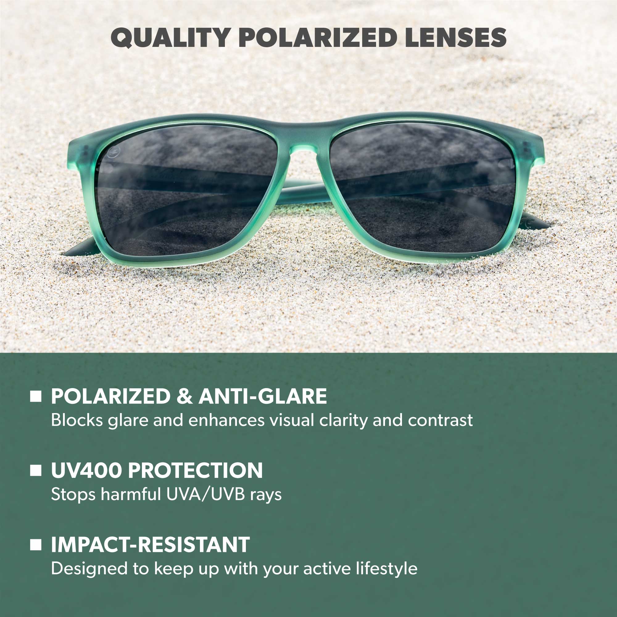 Glass Beach Fast Lanes Sunglasses, Lens Features