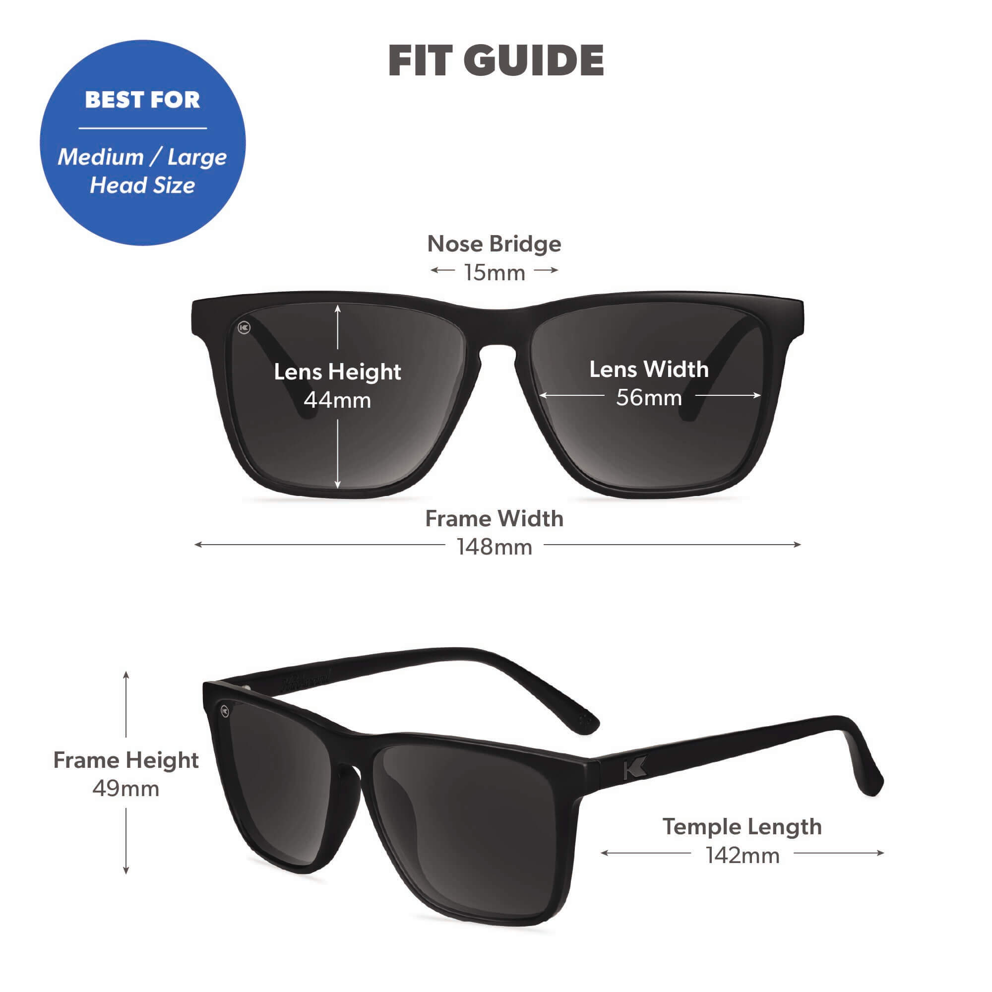 Obsidian Fast Lanes Sunglasses, Fit Guide