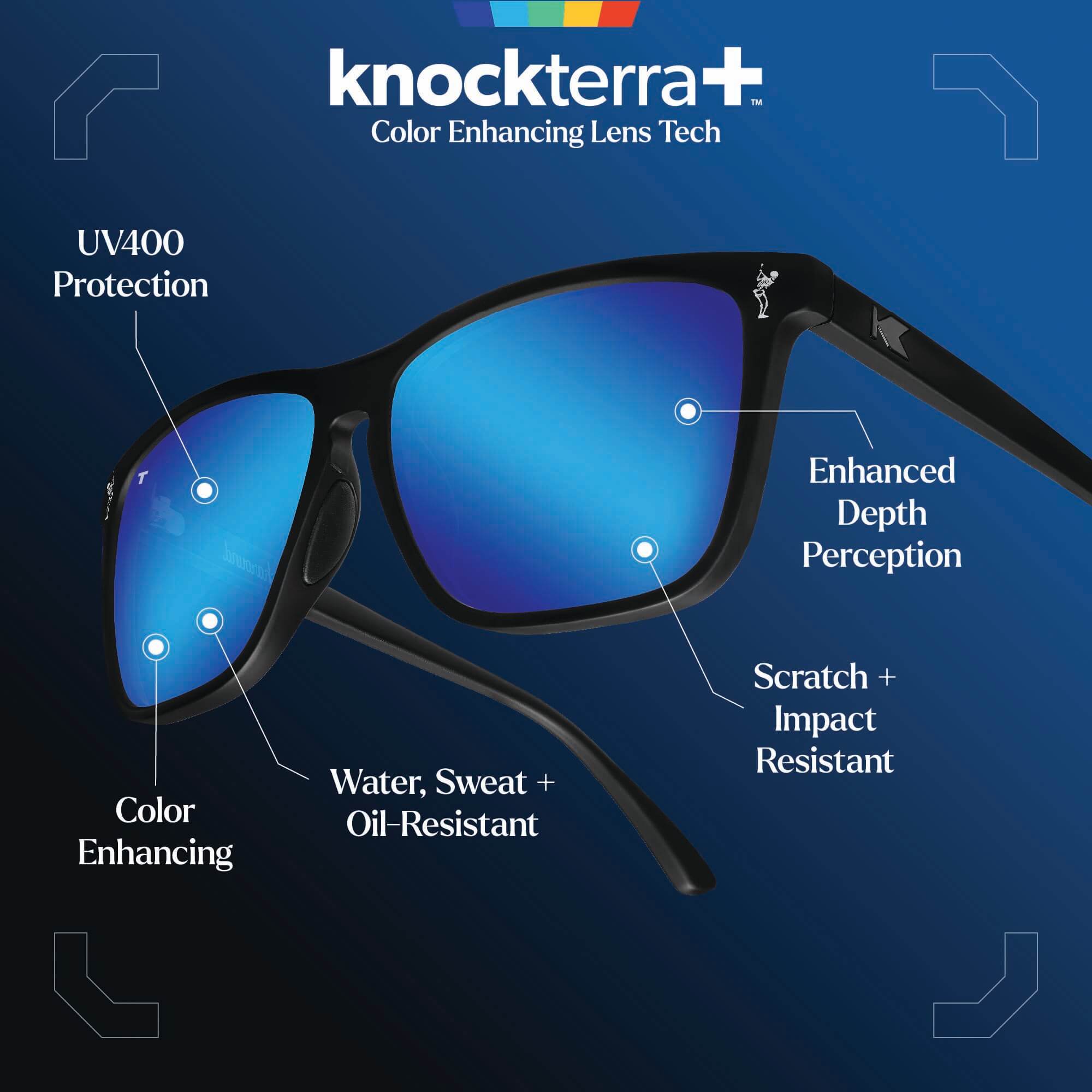 Dead Golfer Black / Moonshot Fast Lanes Sport Sunglasses, Knockterra Color Enhancing Lens Tech