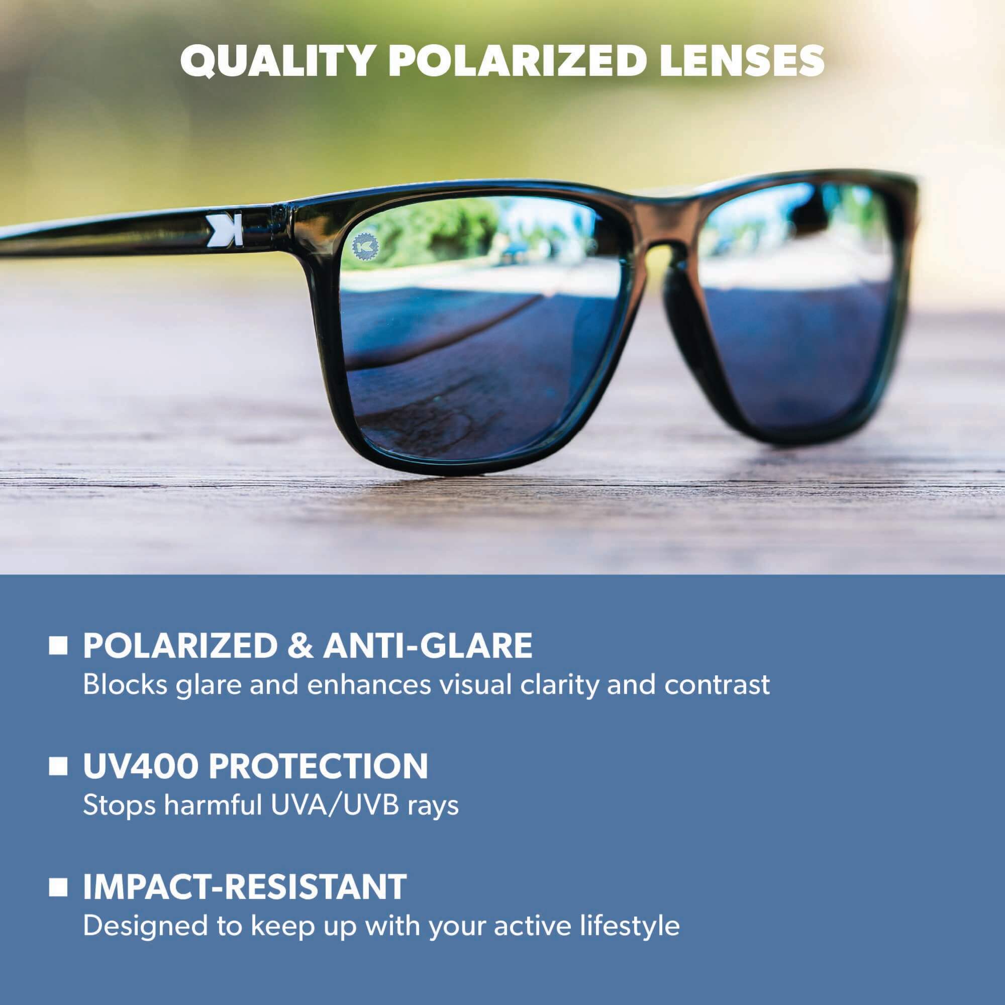 Jelly Black / Sky Blue Fast Lanes Sport Sunglasses, Lens Features