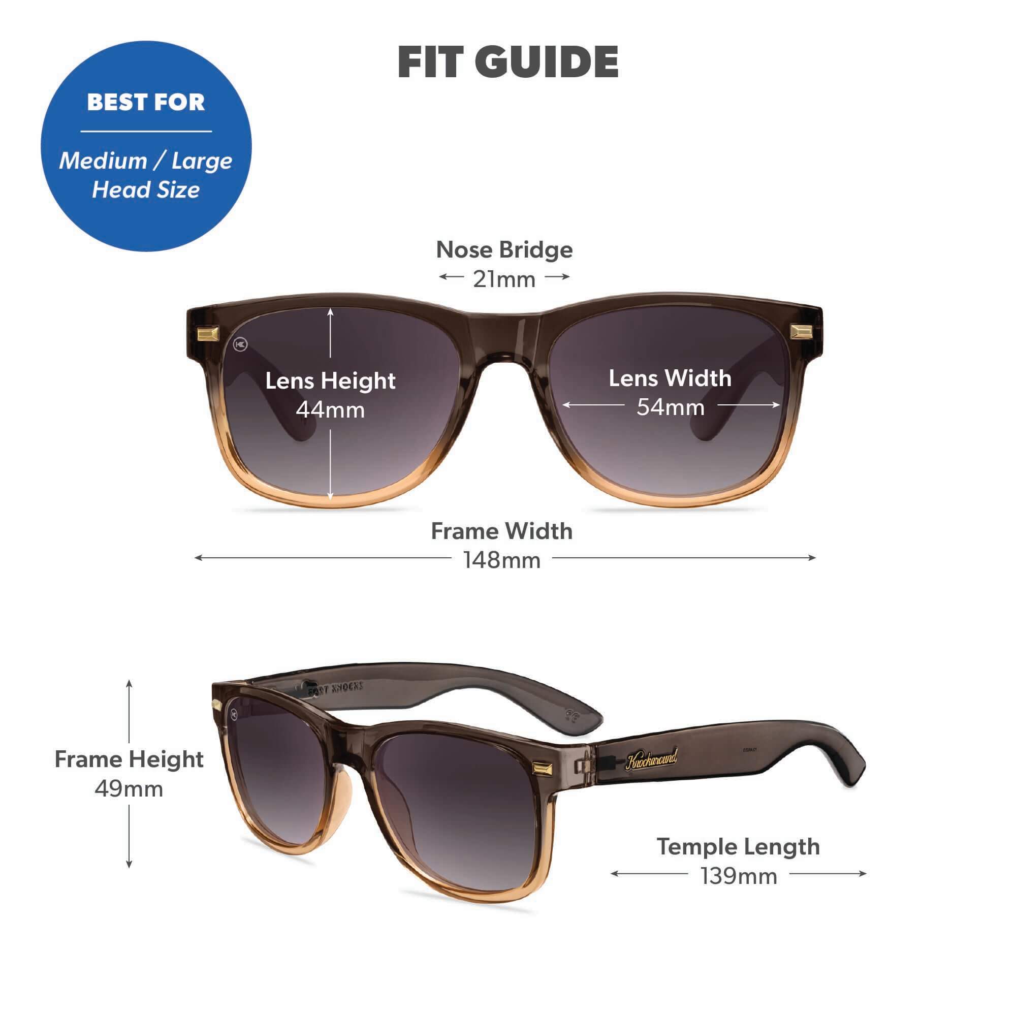 Cortado Fort Knocks Sunglasses, Fit Guide
