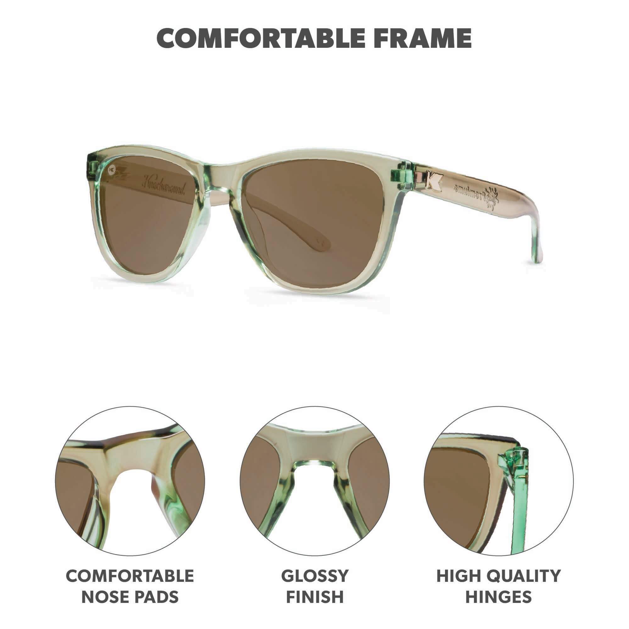 Aged Sage Kids Premiums Sunglasses, Frame Features