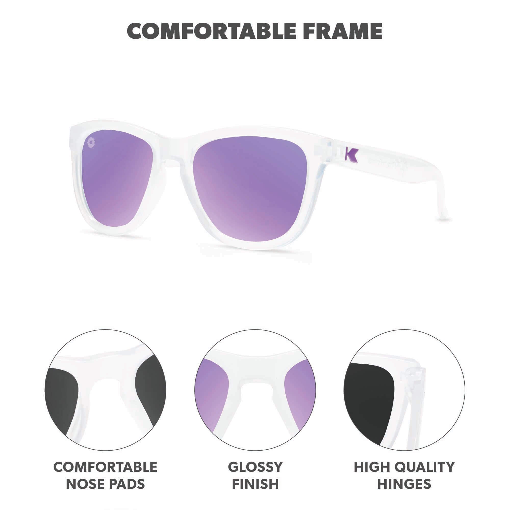 Grape Jellyfish Kids Premiums Sunglasses, Frame Features