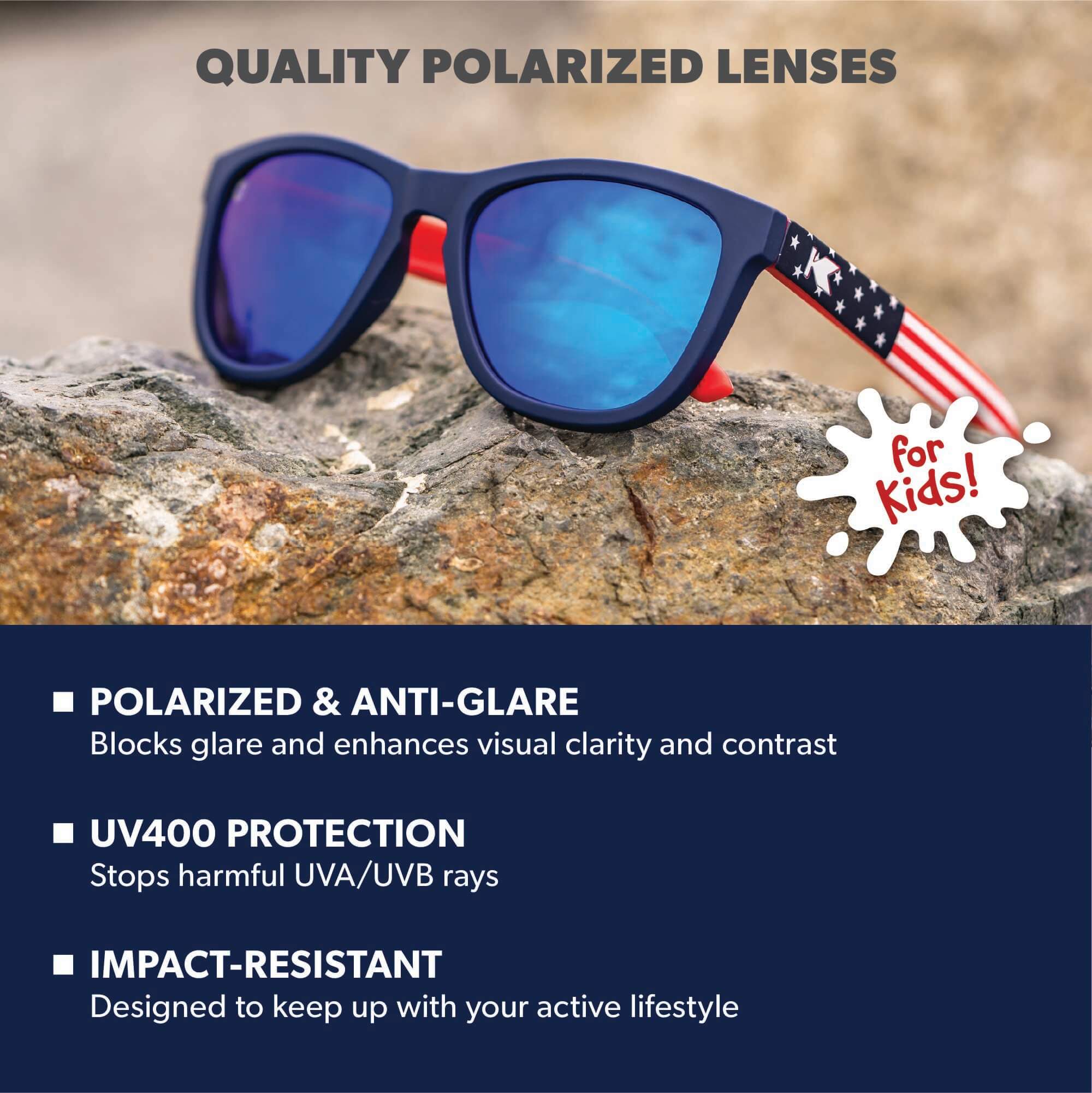 Star Spangled Kids Premiums Sunglasses, Lens Features