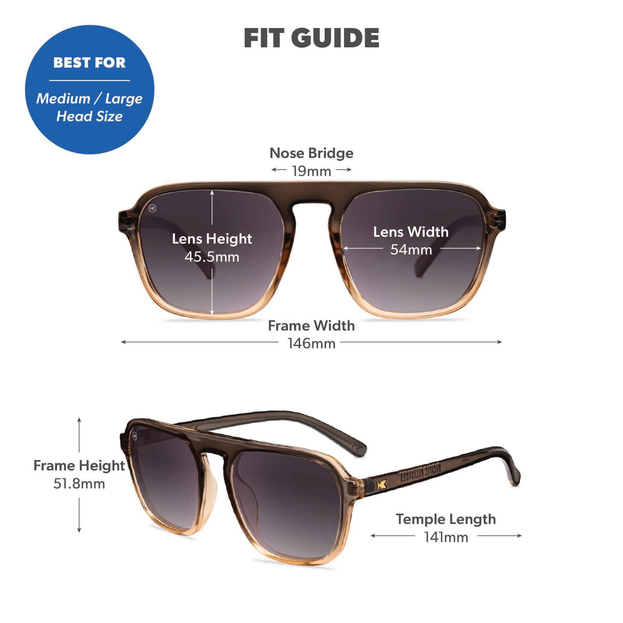 Cortado Pacific Palisades Sunglasses, Fit Guide