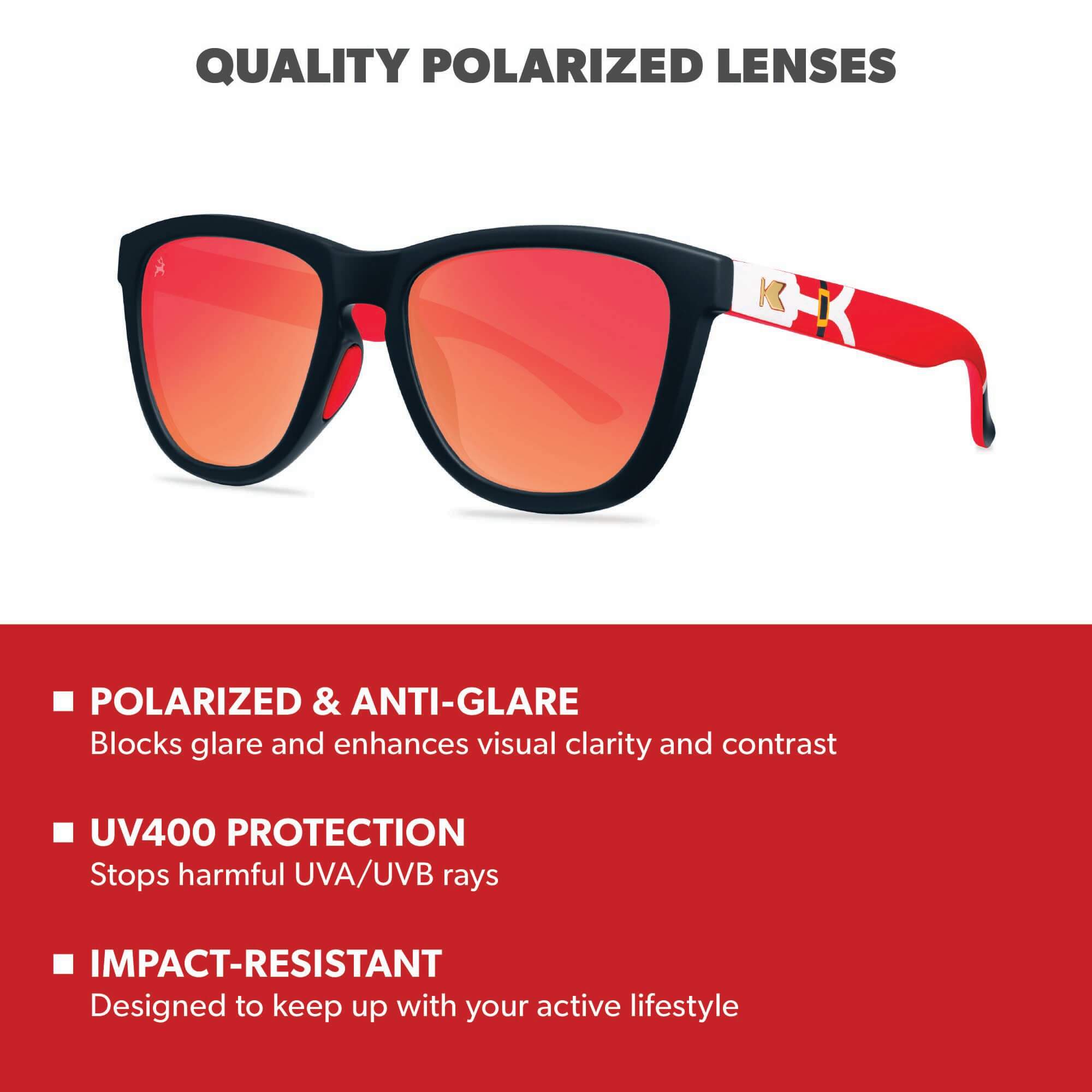 Santa Claus Premiums Sport Sunglasses, Lens Features