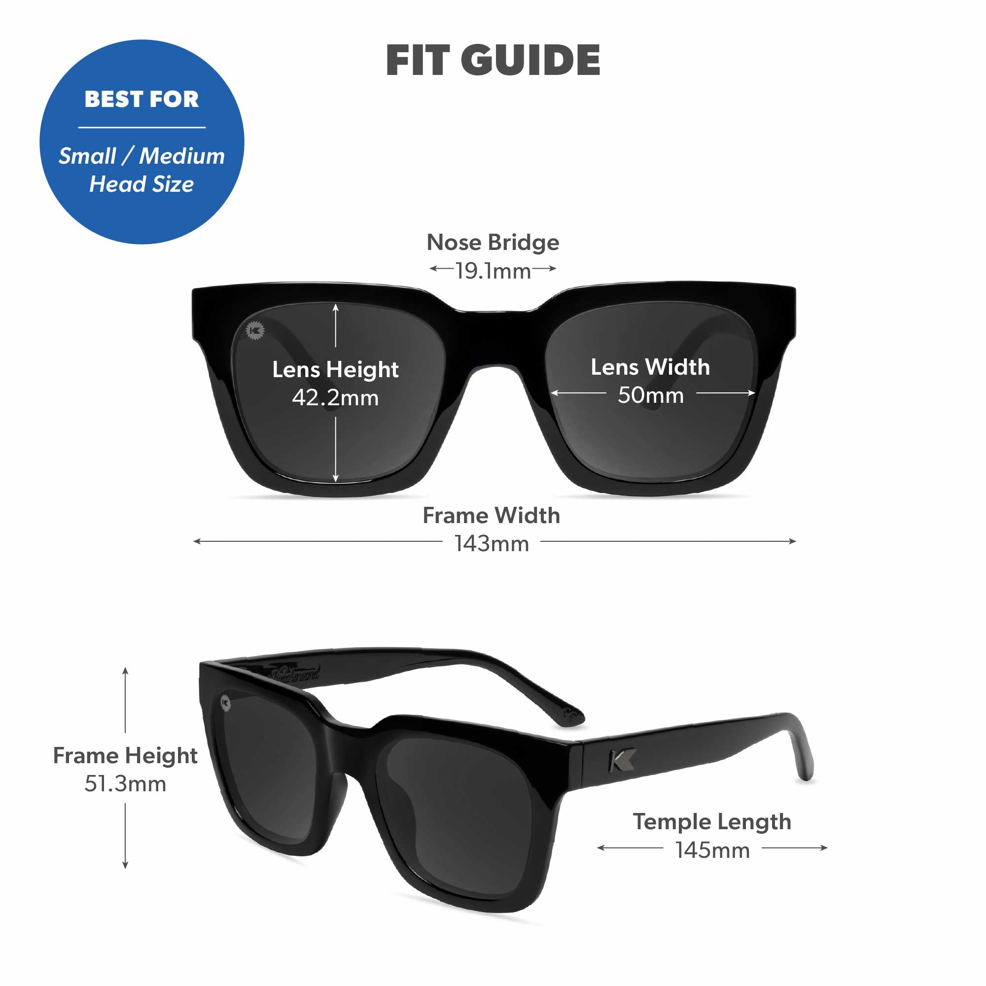 Piano Black Songbirds Sunglasses, Fit Guide