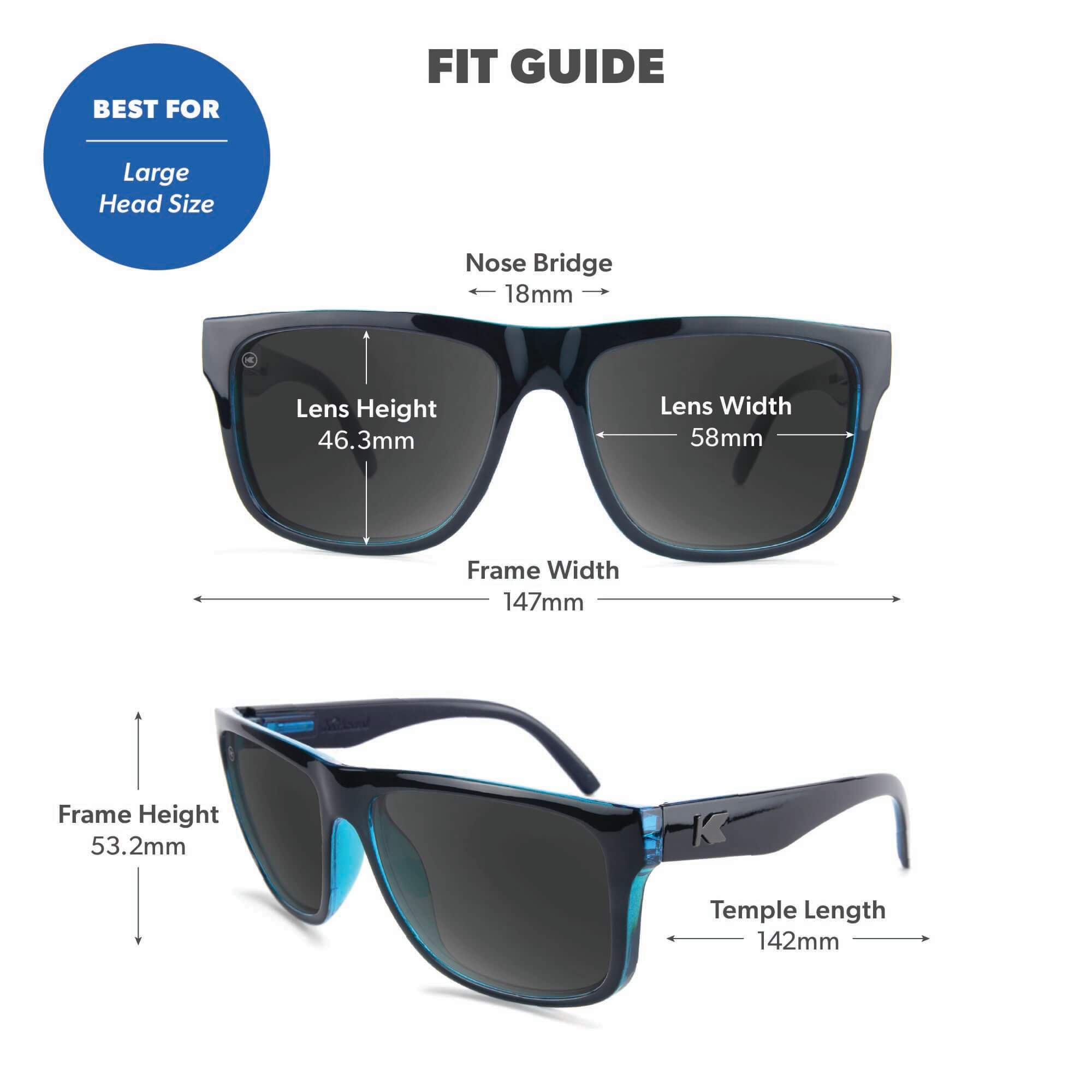 Black Ocean Torrey Pines Sunglasses, Fit Guide