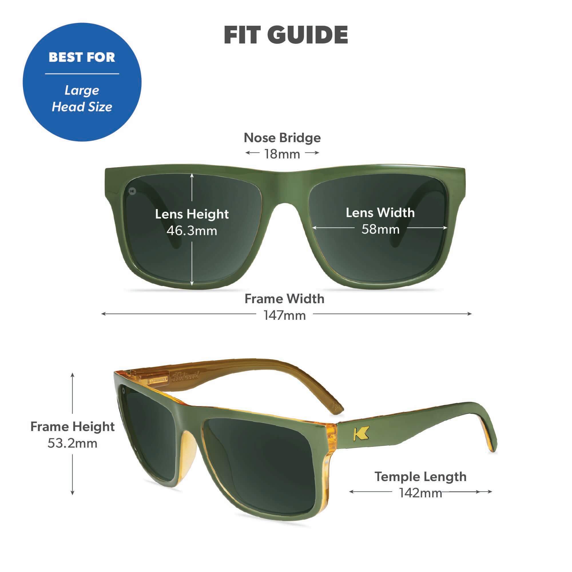 Coyote Calls Torrey Pines Sunglasses, Fit Guide