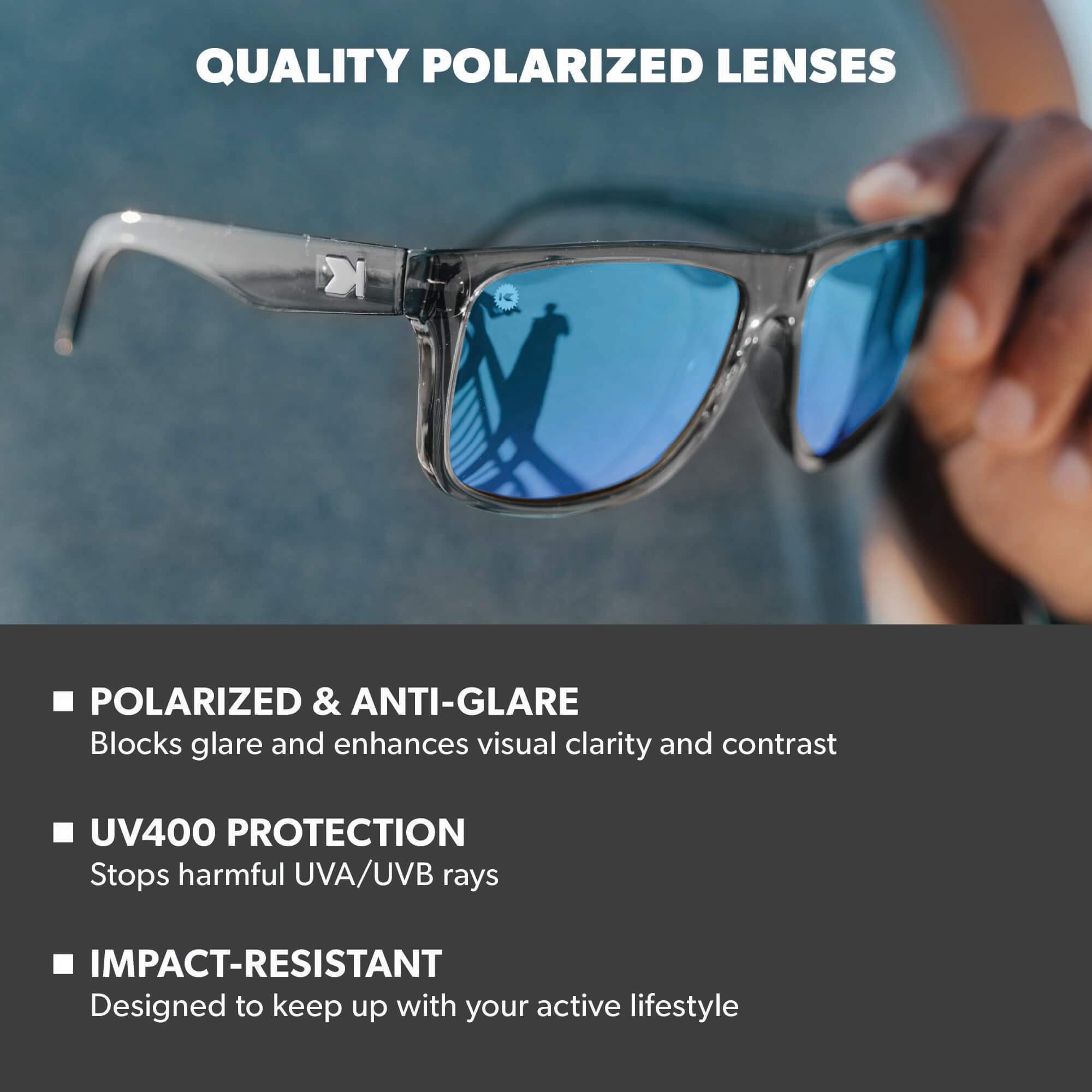 Clear Grey / Aqua Torrey Pines Sport Sunglasses, Lens Features