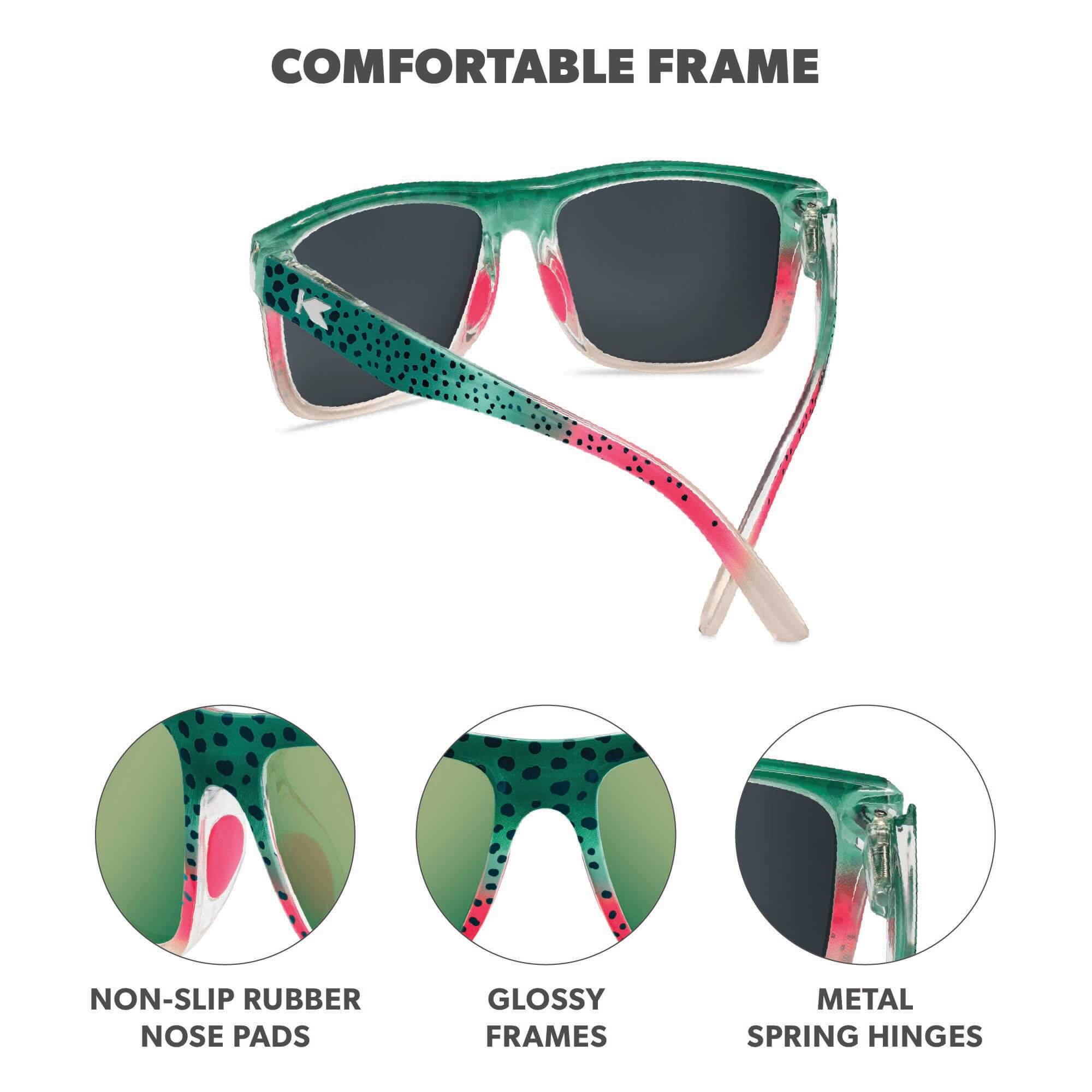Rainbow Trout Torrey Pines Sport Sunglasses, Frame Features