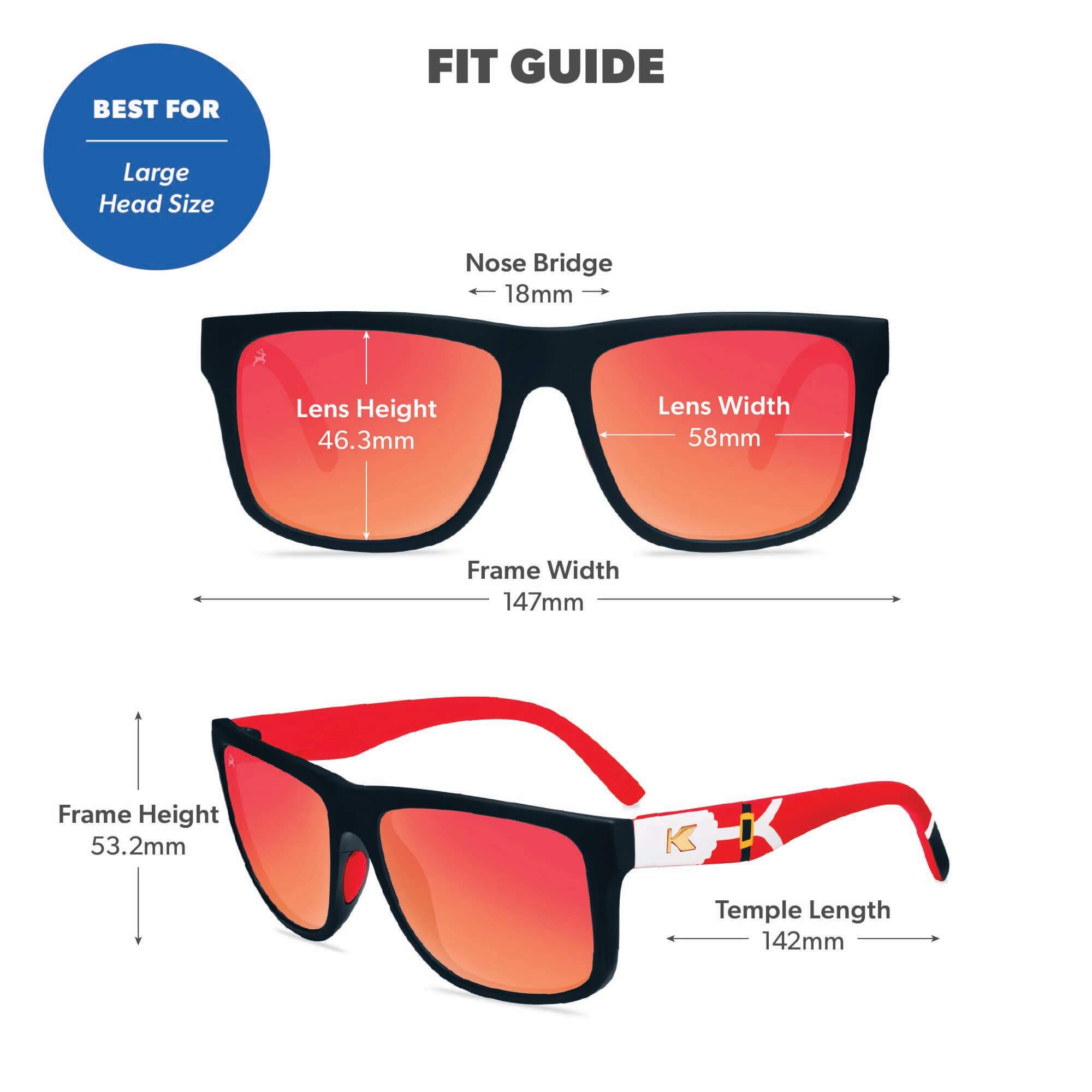 Santa Claus Torrey Pines Sport Sunglasses, Fit Guide