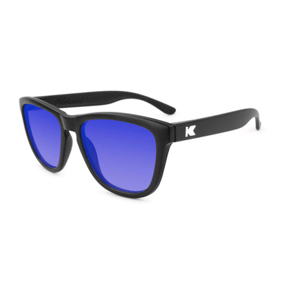 Black Premiums Prescription Sunglasses with Blue Lens, Flyover 