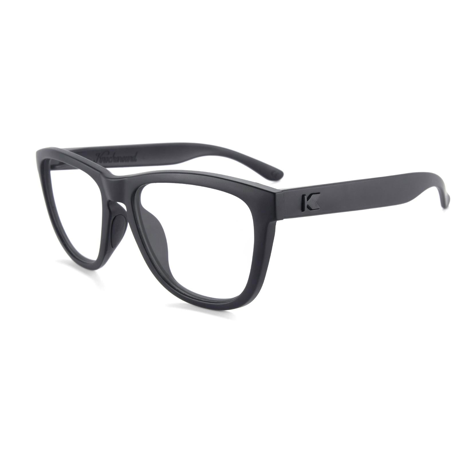 Black on Black Premiums Sport Prescription Sunglasses with Clear Lens, Flyover 