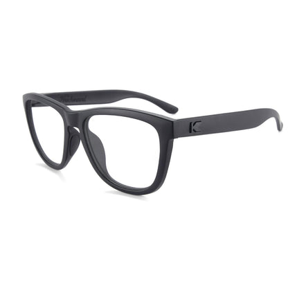 Black on Black Premiums Sport Prescription Sunglasses with Clear Lens, Flyover 