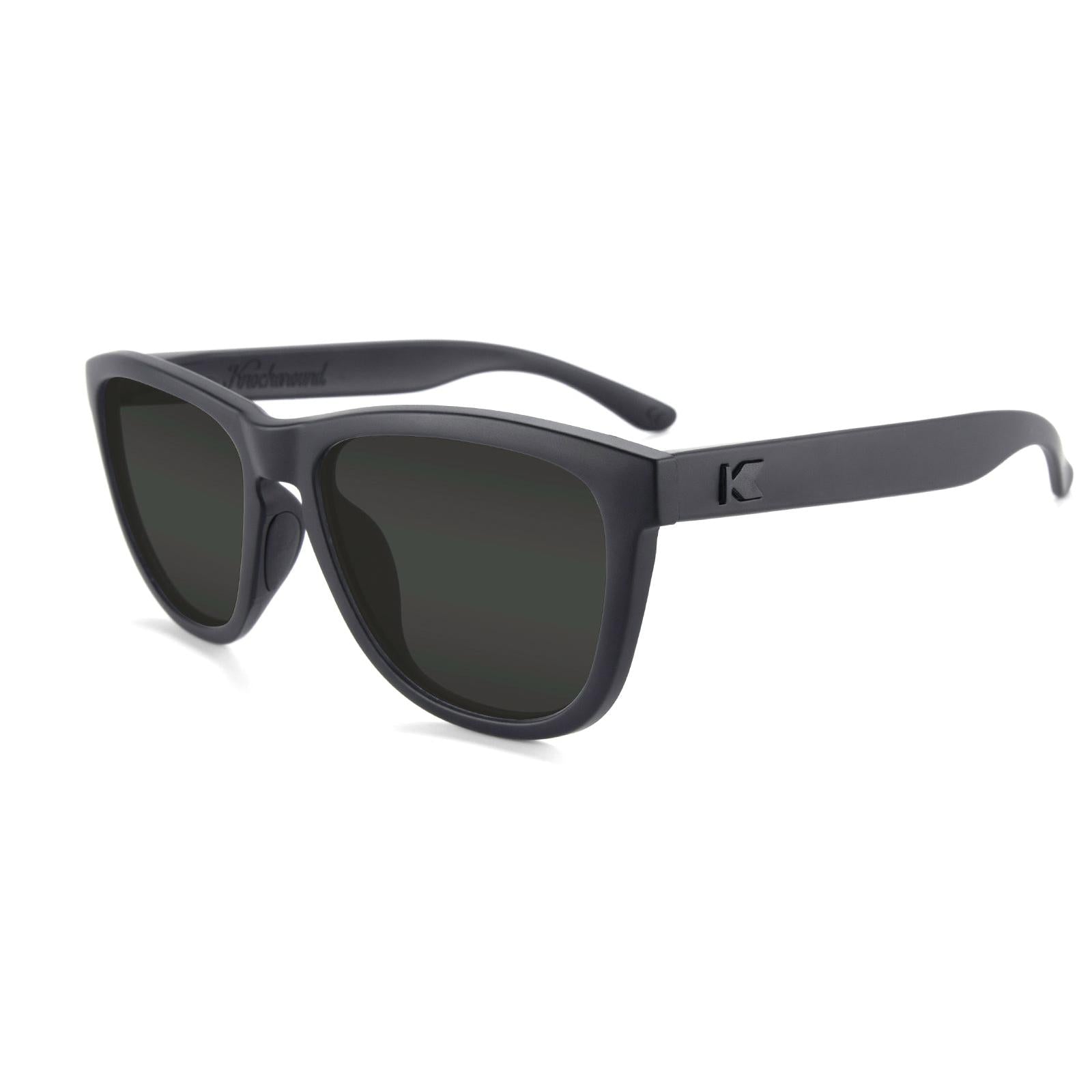 Black on Black Premiums Sport Prescription Sunglasses with grey Lens, Flyover 
