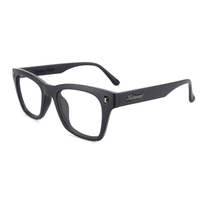 Black on Black Seventy Nines Prescription Sunglasses with Clear Lens, Flyover