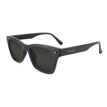 Black on Black Seventy Nines Prescription Sunglasses with Grey Lens, Flyover