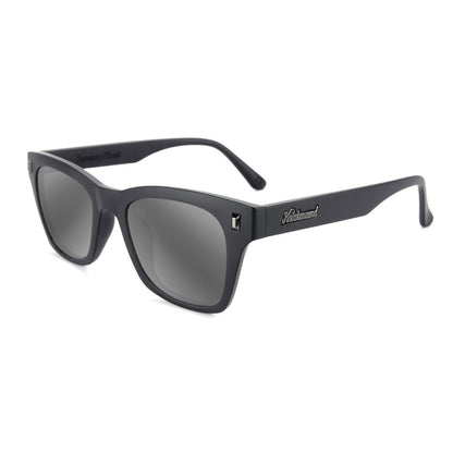 Black on Black Seventy Nines Prescription Sunglasses with Silver Lens, Flyover