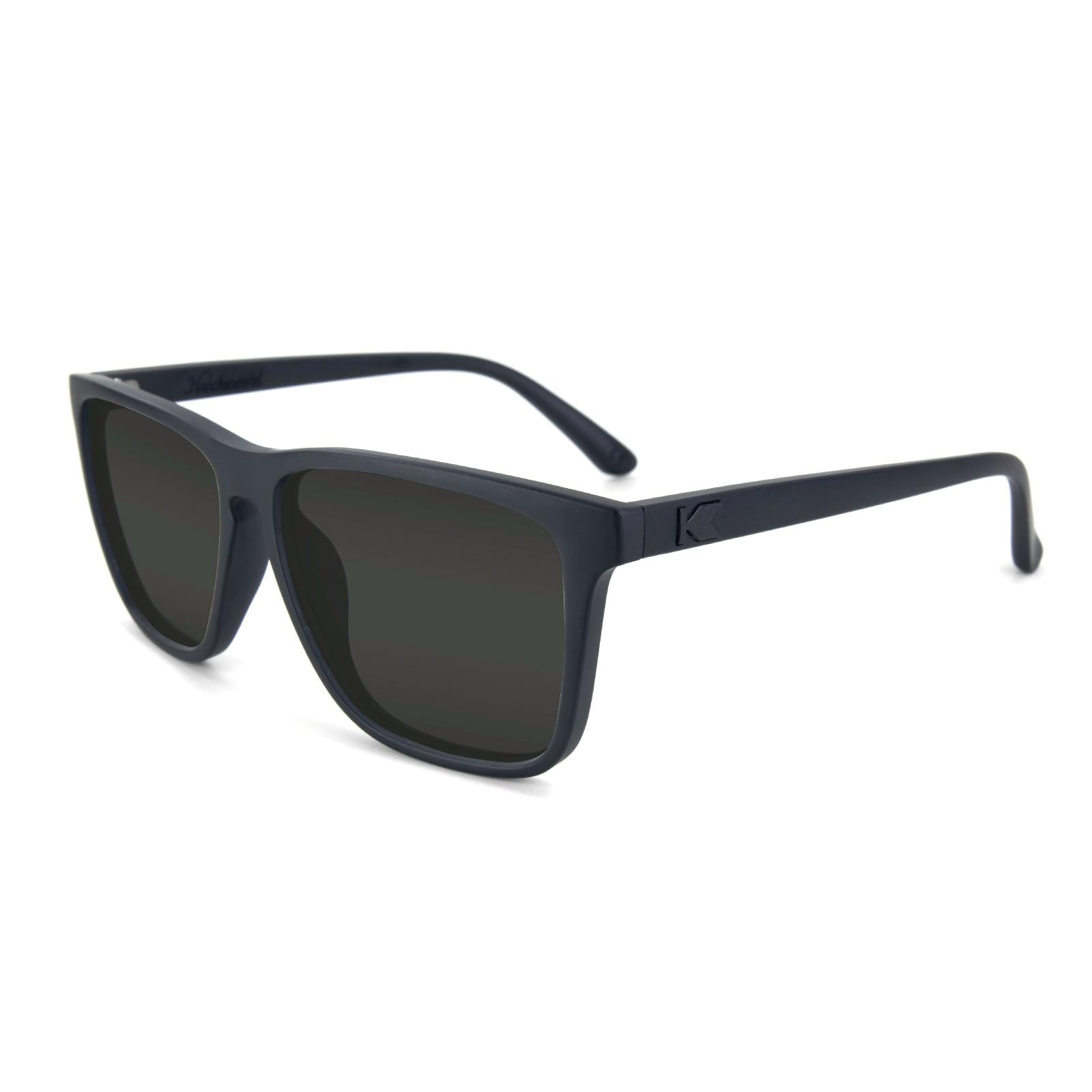 Black on Black Fast Lanes Prescription Sunglasses with Grey Lens, Flyover 