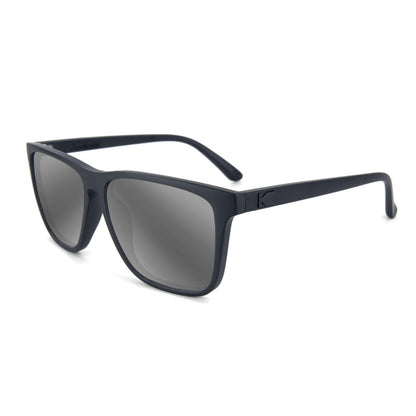 Black on Black Fast Lanes Prescription Sunglasses with Silver Lens, Flyover 