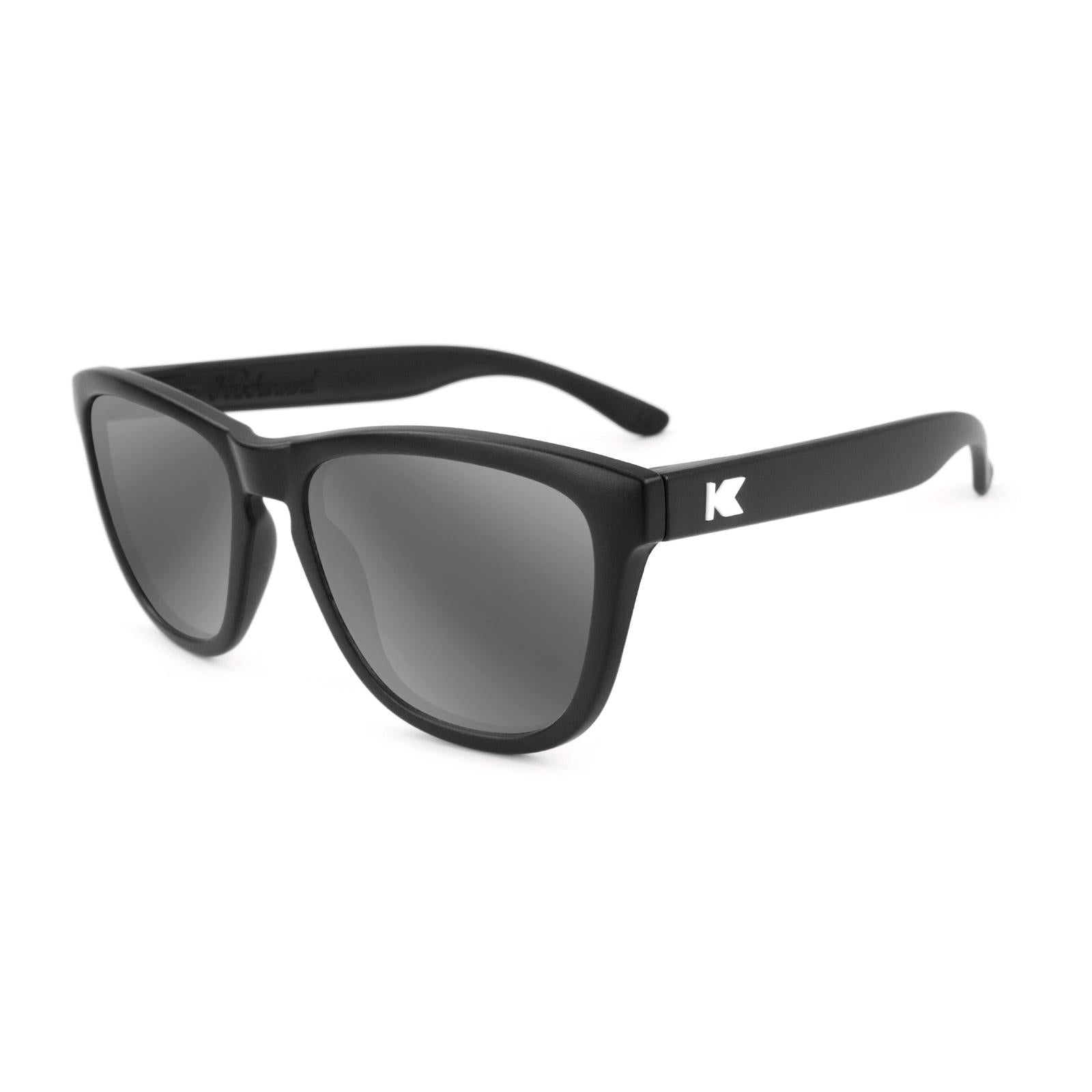 Black Premiums Prescription Sunglasses with Silver  Lens, Flyover 