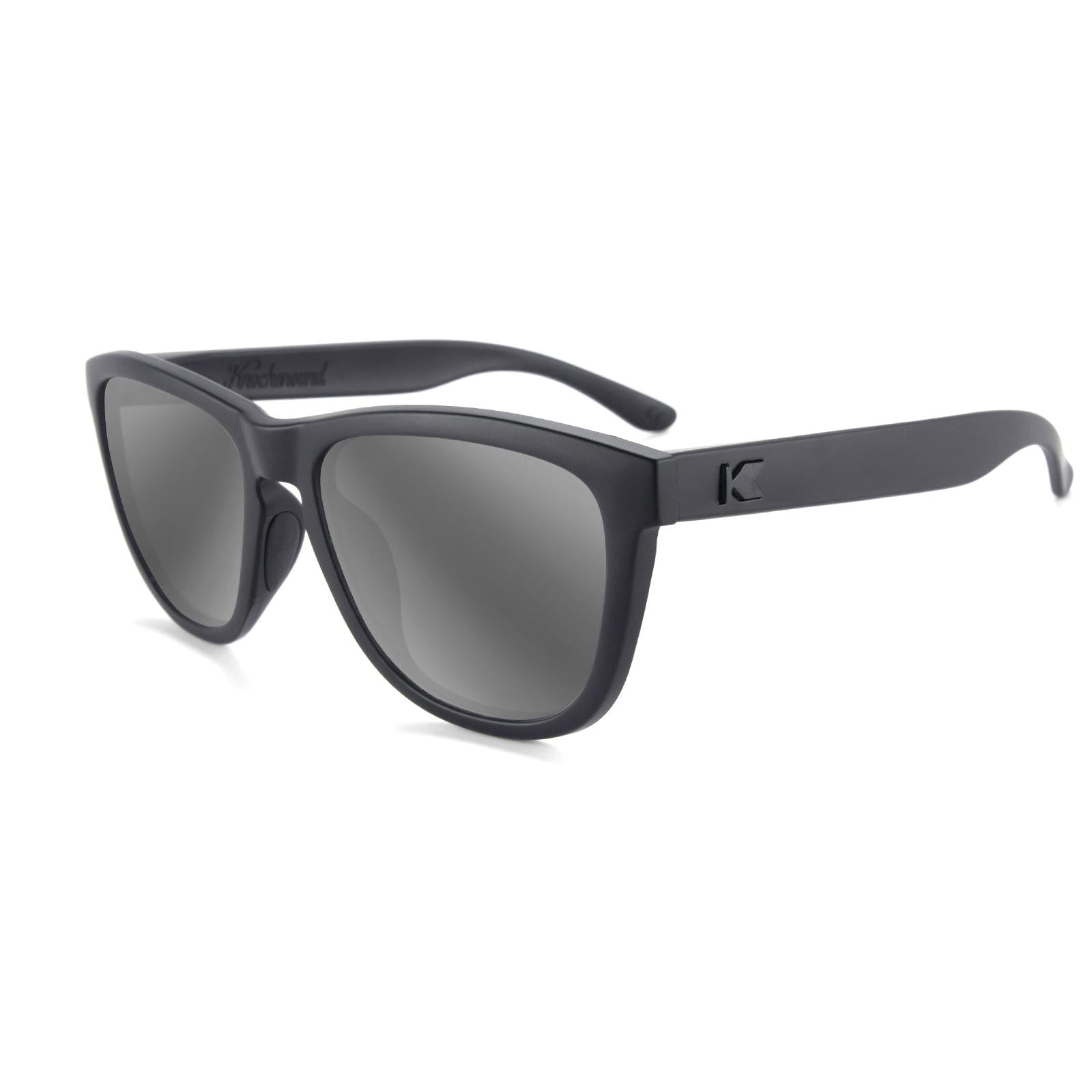 Black on Black Premiums Sport Prescription Sunglasses with Silver Lens, Flyover 