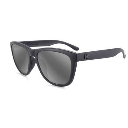 Black on Black Premiums Sport Prescription Sunglasses with Silver Lens, Flyover 