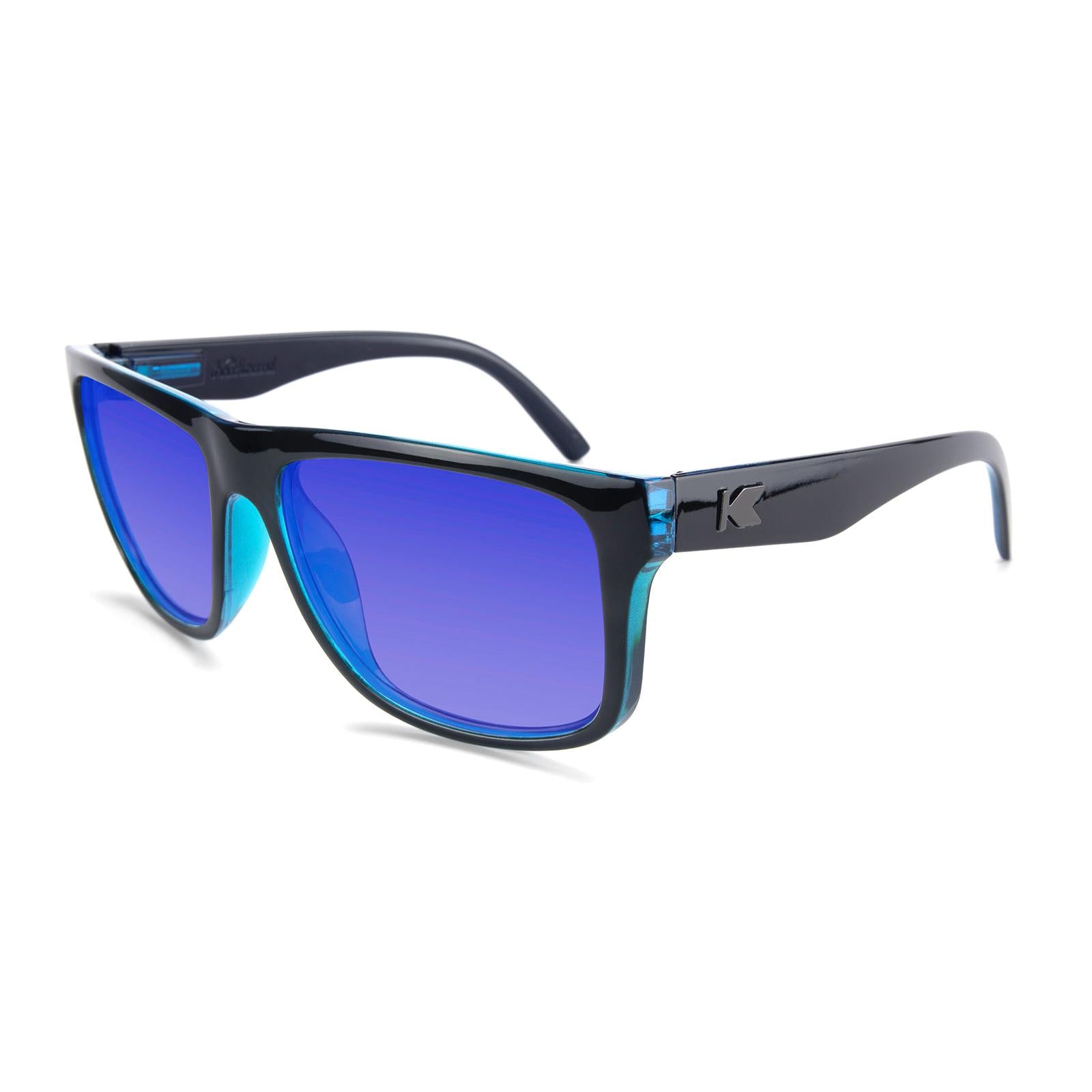 Black Ocean Torrey Pines Prescription Sunglasses with Blue Lens, Flyover 