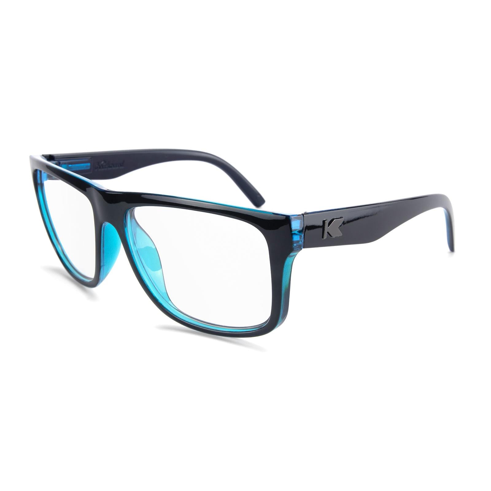 Black Ocean Torrey Pines Prescription Sunglasses with Clear Lens, Flyover 