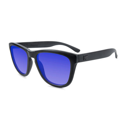 Black on Black Premiums Prescription Sunglasses with Blue Lens, Flyover