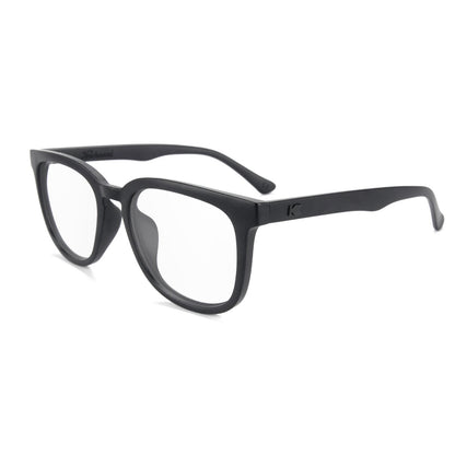 Black on Black Paso Robles Prescription Sunglasses with Clear Lens, Flyover 
