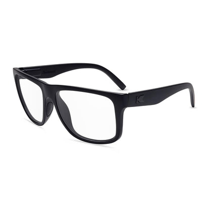 Black on Black Torrey Pines Sport Prescription Sunglasses with Clear Lens, Flyover
