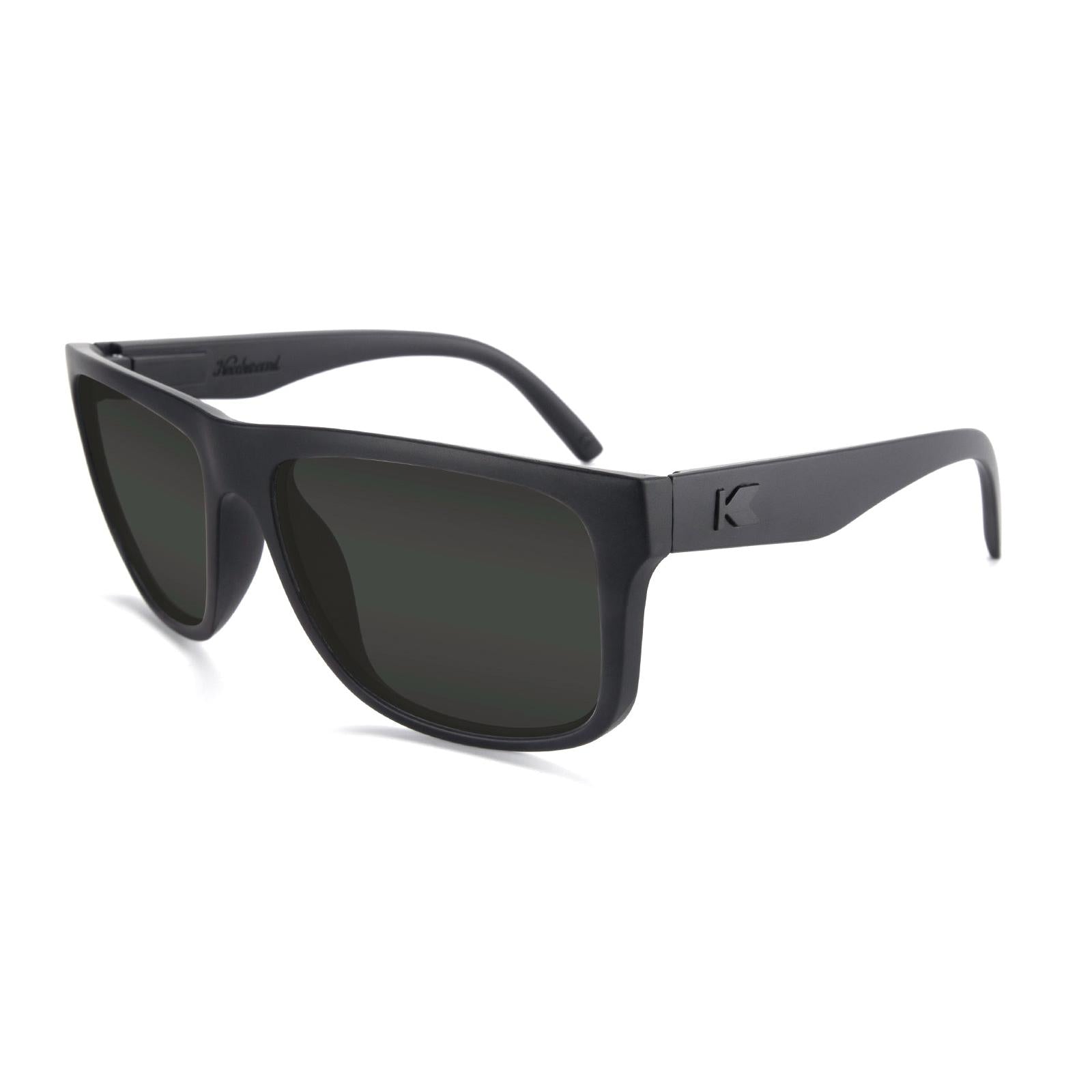 Black on Black Torrey Pines Prescription Sunglasses with Grey Lens, Flyover 