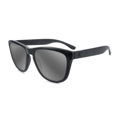 Black on Black Premiums Prescription Sunglasses with Silver Lens, Flyover